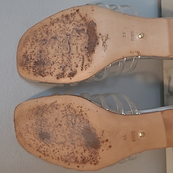 Raye Lyric Revolve Women's 9.5 Metallic Silver and Clear Strappy Heeled Sandals - Picture 10 of 11